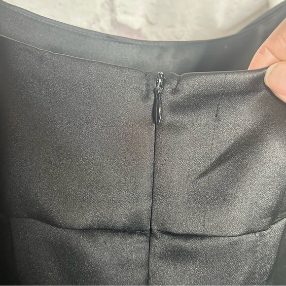 Zara Satin Elegant Black Evening Midi Dress Size XL - Picture 11 of 16